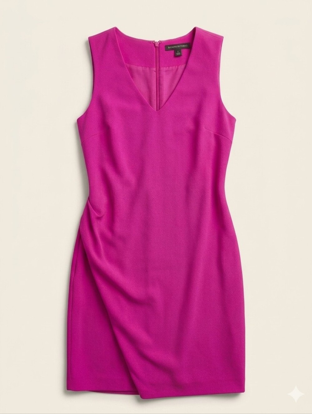 Banana Republic Hot Pink V Neck Faux Wrap Dress Sz 4